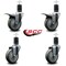 Service Caster 4'' Gray Poly Swivel 1-5/8'' Expanding Stem Caster Set 2 Total Lock Brakes, 4PK SCC-EXTTL20S414-PPUB-2-S-2-158 - alternate 2